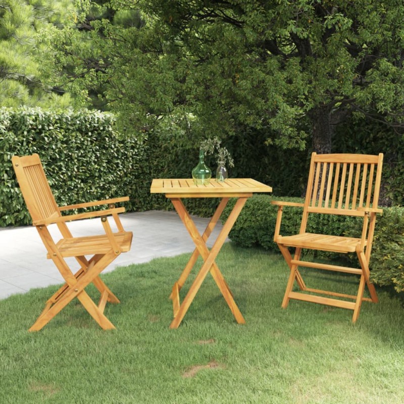 vidaXL 3-tlg. Garten-Essgruppe Klappbar Massivholz Akazie vidaXL 3-tlg. Garten-Essgruppe Klappbar Massivholz Akazie