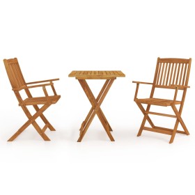 vidaXL 3-tlg. Garten-Essgruppe Klappbar Massivholz Akazie