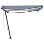 Automatische Markise mit LED Windsensor 400x300 cm Blau Weiß Automatische Markise mit LED Windsensor 400x300 cm Blau Weiß