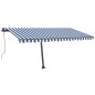 Automatische Markise mit LED Windsensor 400x300 cm Blau Weiß Automatische Markise mit LED Windsensor 400x300 cm Blau Weiß