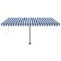 Automatische Markise mit LED Windsensor 400x300 cm Blau Weiß Automatische Markise mit LED Windsensor 400x300 cm Blau Weiß