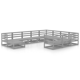 vidaXL 11-tlg. Garten-Lounge-Set Massivholz Kiefer