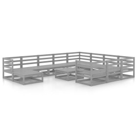 vidaXL 12-tlg. Garten-Lounge-Set Massivholz Kiefer