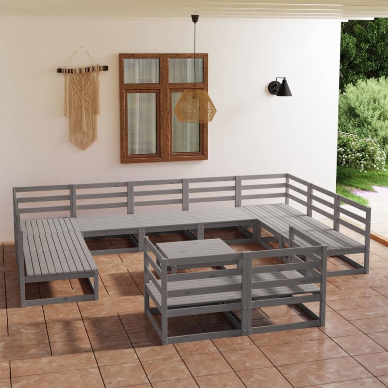 vidaXL 12-tlg. Garten-Lounge-Set Massivholz Kiefer vidaXL 12-tlg. Garten-Lounge-Set Massivholz Kiefer