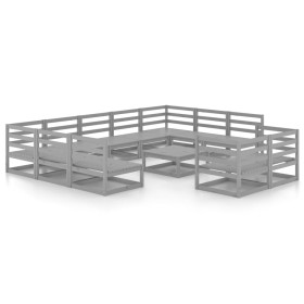 vidaXL 12-tlg. Garten-Lounge-Set Massivholz Kiefer