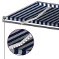 Automatische Markise mit LED Windsensor 400x300 cm Blau Weiß Automatische Markise mit LED Windsensor 400x300 cm Blau Weiß
