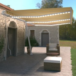 Gelenkarmmarkise Einziehbar mit LED 600x350 cm Gelb & Weiß