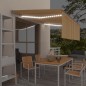 vidaXL Markise Manuell Einziehbar mit Rollo LED 4x3 m Gelb Weiß vidaXL Markise Manuell Einziehbar mit Rollo LED 4x3 m Gelb Weiß