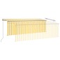 vidaXL Markise Manuell Einziehbar mit Rollo LED 4x3 m Gelb Weiß vidaXL Markise Manuell Einziehbar mit Rollo LED 4x3 m Gelb Weiß