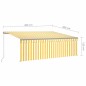 vidaXL Markise Manuell Einziehbar mit Rollo LED 4x3 m Gelb Weiß vidaXL Markise Manuell Einziehbar mit Rollo LED 4x3 m Gelb Weiß