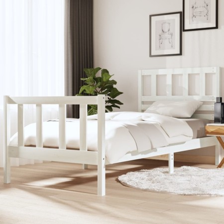 vidaXL Massivholzbett Weiß 90x190 cm