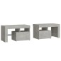 vidaXL Nachttische 2 Stk. mit LED-Leuchten Betongrau 70x36,5x40 cm vidaXL Nachttische 2 Stk. mit LED-Leuchten Betongrau 70x36,5x40 cm