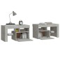 vidaXL Nachttische 2 Stk. mit LED-Leuchten Betongrau 70x36,5x40 cm vidaXL Nachttische 2 Stk. mit LED-Leuchten Betongrau 70x36,5x40 cm