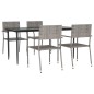 vidaXL 5-tlg. Garten-Essgruppe Grau Poly Rattan vidaXL 5-tlg. Garten-Essgruppe Grau Poly Rattan