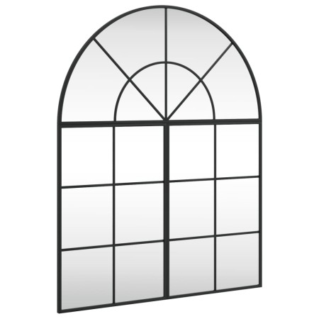 vidaXL Wandspiegel Schwarz 80x100cm Gewölbt Eisen