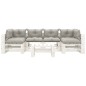 vidaXL 7-tlg. Garten-Lounge-Set Paletten mit Kissen in Taupe Holz vidaXL 7-tlg. Garten-Lounge-Set Paletten mit Kissen in Taupe Holz