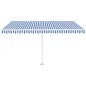 vidaXL Automatische Markise mit LED & Windsensor 450x350 Blau und Weiß vidaXL Automatische Markise mit LED & Windsensor 450x350 Blau und Weiß