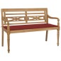 vidaXL Batavia-Gartenbank mit Rotem Kissen 120 cm Teak Massivholz vidaXL Batavia-Gartenbank mit Rotem Kissen 120 cm Teak Massivholz
