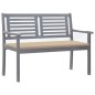 vidaXL 2-Sitzer-Gartenbank mit Auflage 120 cm Grau Eukalyptusholz vidaXL 2-Sitzer-Gartenbank mit Auflage 120 cm Grau Eukalyptusholz