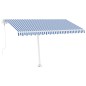 vidaXL Automatische Markise mit LED & Windsensor 450x350 Blau und Weiß vidaXL Automatische Markise mit LED & Windsensor 450x350 Blau und Weiß