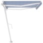 vidaXL Automatische Markise mit LED & Windsensor 450x350 Blau und Weiß vidaXL Automatische Markise mit LED & Windsensor 450x350 Blau und Weiß