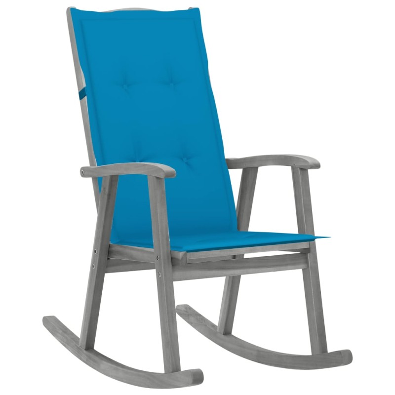 vidaXL Schaukelstuhl mit Auflage Grau Massivholz Akazie vidaXL Schaukelstuhl mit Auflage Grau Massivholz Akazie