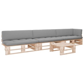 vidaXL 4-tlg. Paletten-Lounge-Set mit Kissen Imprägniertes Kiefernholz
