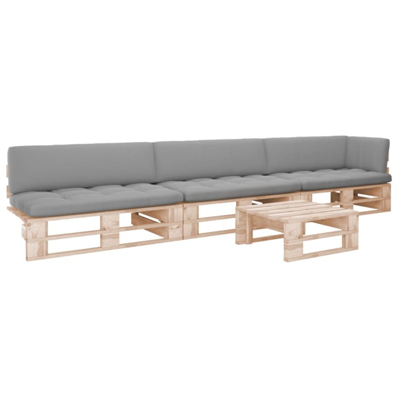 vidaXL 4-tlg. Paletten-Lounge-Set mit Kissen Imprägniertes Kiefernholz vidaXL 4-tlg. Paletten-Lounge-Set mit Kissen Imprägniertes Kiefernholz