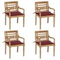 vidaXL Batavia-Stühle mit Kissen 4 Stk. Massivholz Teak vidaXL Batavia-Stühle mit Kissen 4 Stk. Massivholz Teak