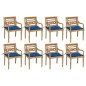 vidaXL Batavia-Stühle mit Kissen 8 Stk. Massivholz Teak vidaXL Batavia-Stühle mit Kissen 8 Stk. Massivholz Teak