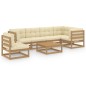 vidaXL 7-tlg. Garten-Lounge-Set mit Kissen Massivholz Kiefer vidaXL 7-tlg. Garten-Lounge-Set mit Kissen Massivholz Kiefer