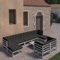 vidaXL 10-tlg. Garten-Lounge-Set mit Kissen Grau Massivholz Kiefer vidaXL 10-tlg. Garten-Lounge-Set mit Kissen Grau Massivholz Kiefer