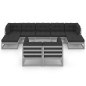 vidaXL 10-tlg. Garten-Lounge-Set mit Kissen Grau Massivholz Kiefer vidaXL 10-tlg. Garten-Lounge-Set mit Kissen Grau Massivholz Kiefer