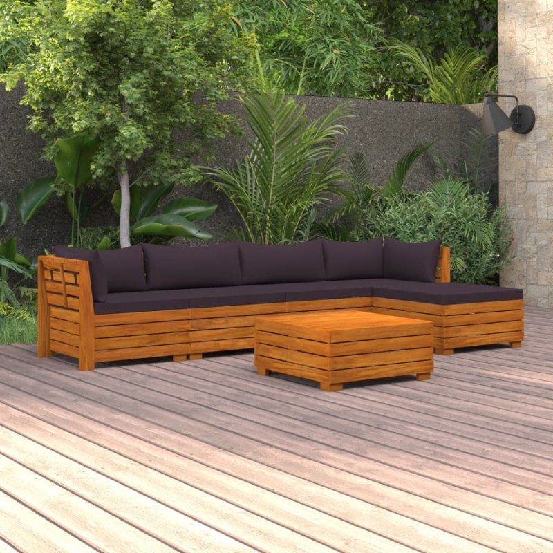 vidaXL 6-tlg. Garten-Lounge-Set mit Kissen Massivholz Akazie vidaXL 6-tlg. Garten-Lounge-Set mit Kissen Massivholz Akazie