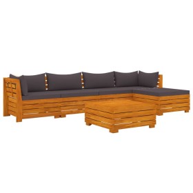 vidaXL 6-tlg. Garten-Lounge-Set mit Kissen Massivholz Akazie