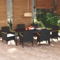 vidaXL 7-tlg. Garten-Essgruppe mit Kissen Poly Rattan Schwarz vidaXL 7-tlg. Garten-Essgruppe mit Kissen Poly Rattan Schwarz