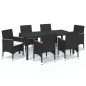 vidaXL 7-tlg. Garten-Essgruppe mit Kissen Poly Rattan Schwarz vidaXL 7-tlg. Garten-Essgruppe mit Kissen Poly Rattan Schwarz