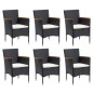vidaXL 7-tlg. Garten-Essgruppe mit Kissen Poly Rattan Schwarz vidaXL 7-tlg. Garten-Essgruppe mit Kissen Poly Rattan Schwarz