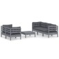 vidaXL 6-tlg. Garten-Lounge-Set mit Anthrazit Kissen Kiefernholz vidaXL 6-tlg. Garten-Lounge-Set mit Anthrazit Kissen Kiefernholz
