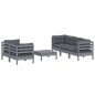 vidaXL 6-tlg. Garten-Lounge-Set mit Anthrazit Kissen Kiefernholz vidaXL 6-tlg. Garten-Lounge-Set mit Anthrazit Kissen Kiefernholz