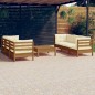 vidaXL 7-tlg. Garten-Lounge-Set mit Creme Kissen Kiefernholz vidaXL 7-tlg. Garten-Lounge-Set mit Creme Kissen Kiefernholz