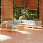 vidaXL 9-tlg. Garten-Lounge-Set mit Grauen Kissen Massivholz Kiefer vidaXL 9-tlg. Garten-Lounge-Set mit Grauen Kissen Massivholz Kiefer
