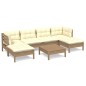 vidaXL 7-tlg. Garten-Lounge-Set mit Kissen Honigbraun Kiefernholz vidaXL 7-tlg. Garten-Lounge-Set mit Kissen Honigbraun Kiefernholz