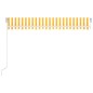 vidaXL Markise Manuell Einziehbar mit LED 400x300 cm Gelb und Weiß vidaXL Markise Manuell Einziehbar mit LED 400x300 cm Gelb und Weiß