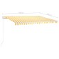 vidaXL Markise Manuell Einziehbar mit LED 400x300 cm Gelb und Weiß vidaXL Markise Manuell Einziehbar mit LED 400x300 cm Gelb und Weiß