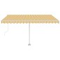 vidaXL Markise Automatisch mit LED & Windsensor 400x300 cm Gelb/Weiß vidaXL Markise Automatisch mit LED & Windsensor 400x300 cm Gelb/Weiß