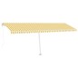 vidaXL Standmarkise Manuell Einziehbar 600x300 cm Gelb/Weiß vidaXL Standmarkise Manuell Einziehbar 600x300 cm Gelb/Weiß