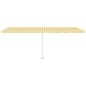vidaXL Standmarkise Manuell Einziehbar 600x300 cm Gelb/Weiß vidaXL Standmarkise Manuell Einziehbar 600x300 cm Gelb/Weiß