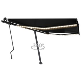 vidaXL Markise Manuell Einziehbar mit LED 400x300 cm Anthrazit