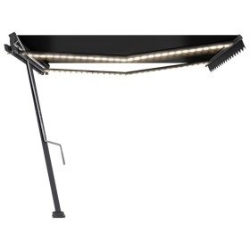 vidaXL Markise Manuell Einziehbar mit LED 400x300 cm Anthrazit